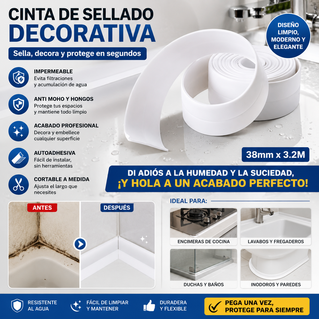 Cinta Adhesiva Selladora Reparadora 3 M