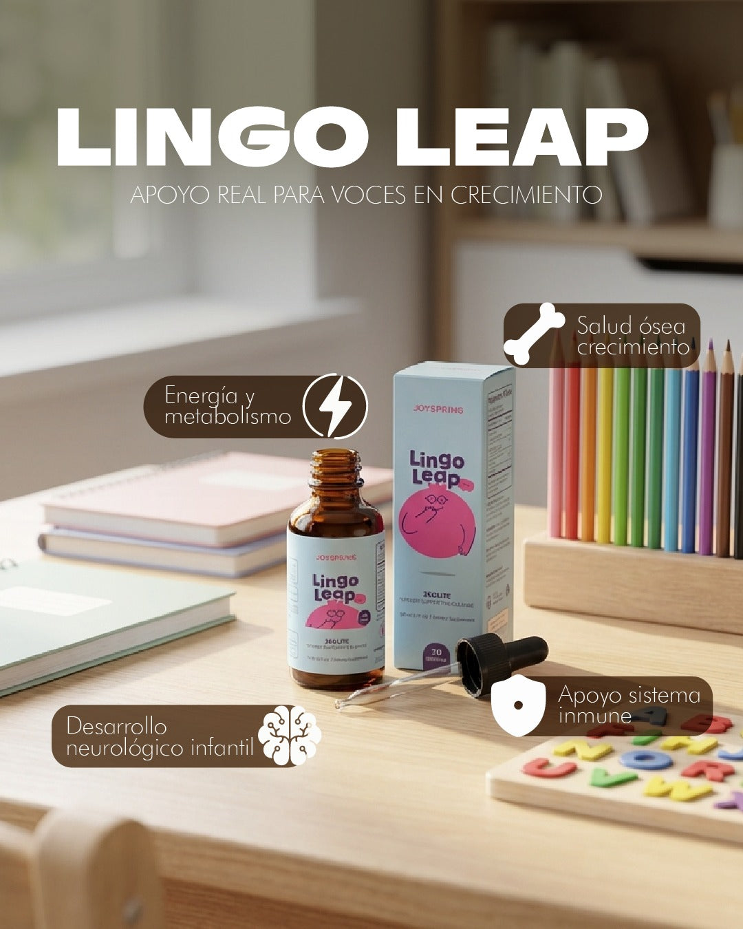 LINGO LEAP gotitas para niños.