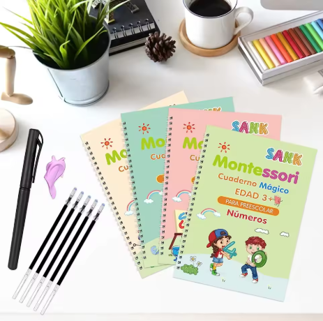 Set Cuadernos Magicos de Caligrafia Montessori