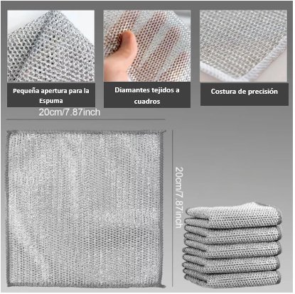 Paños Metálicos de Limpieza 5 unids.