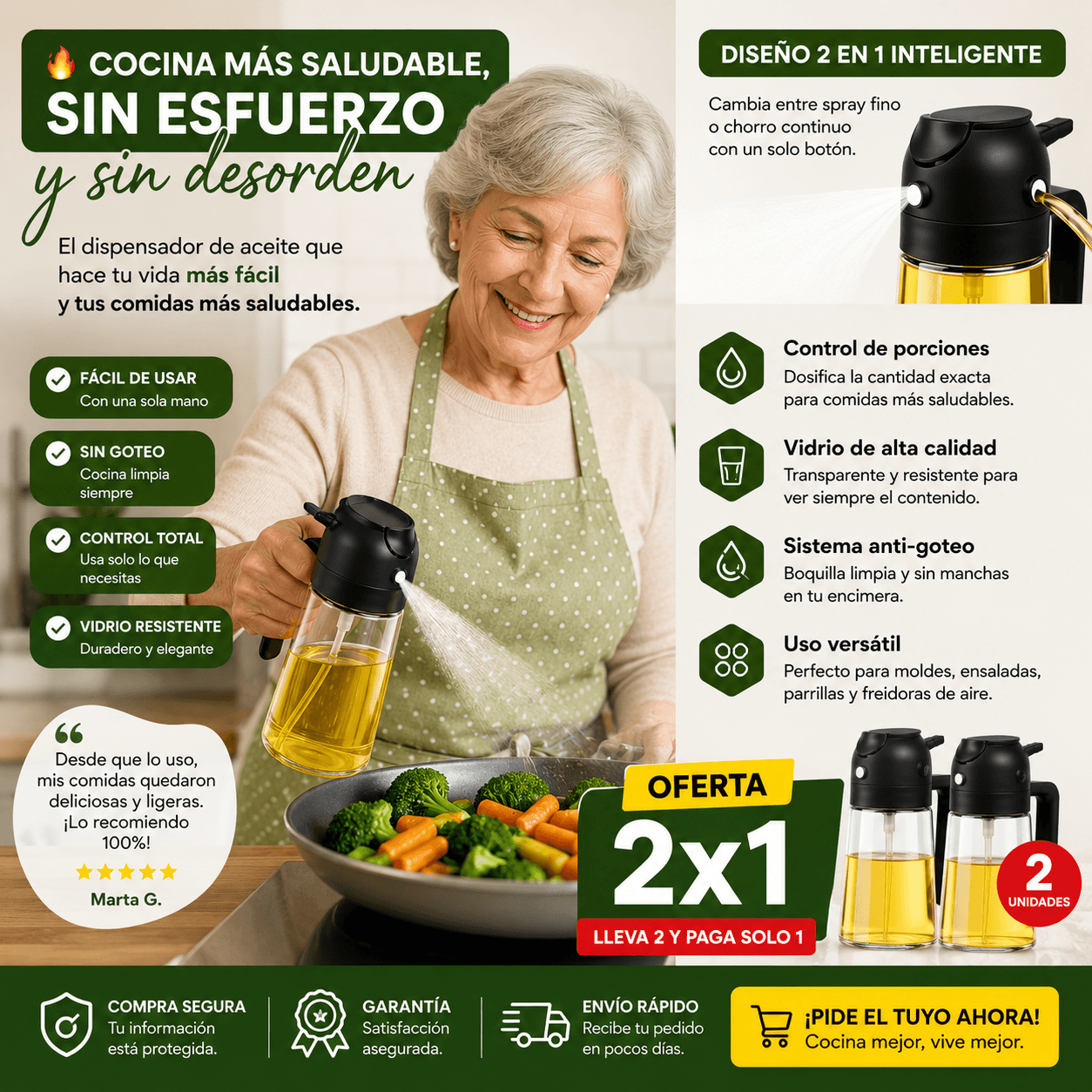 Pack de Dos Dispensadores de Aceite