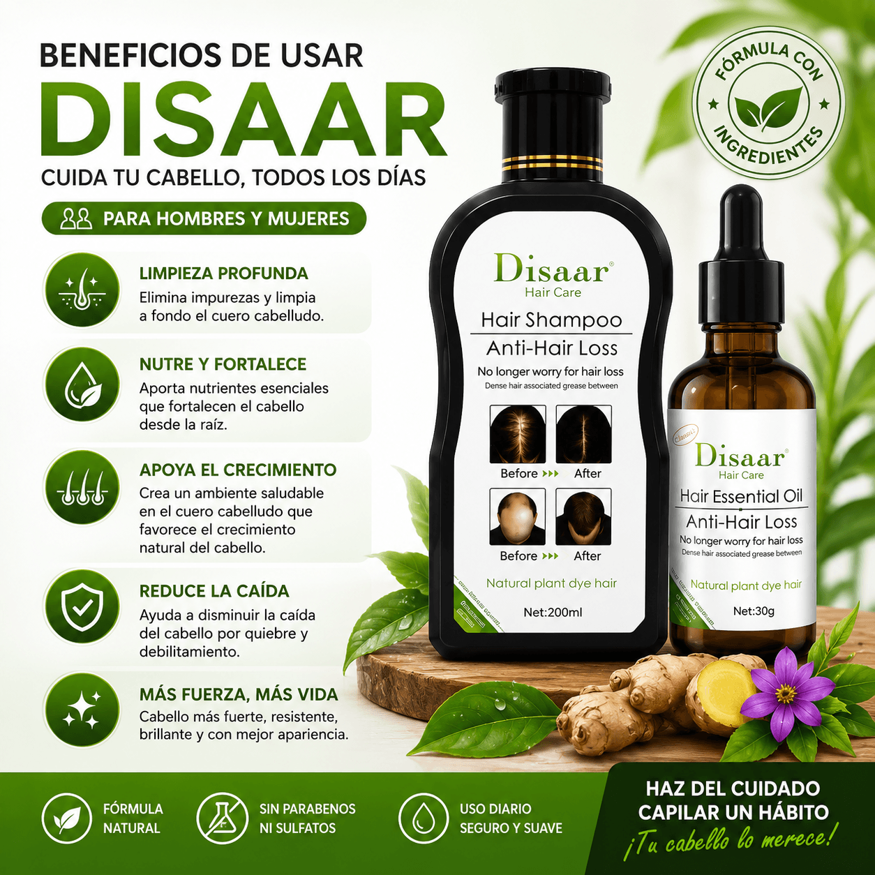 Pack Shampoo Y Serum Anticaida Disaar