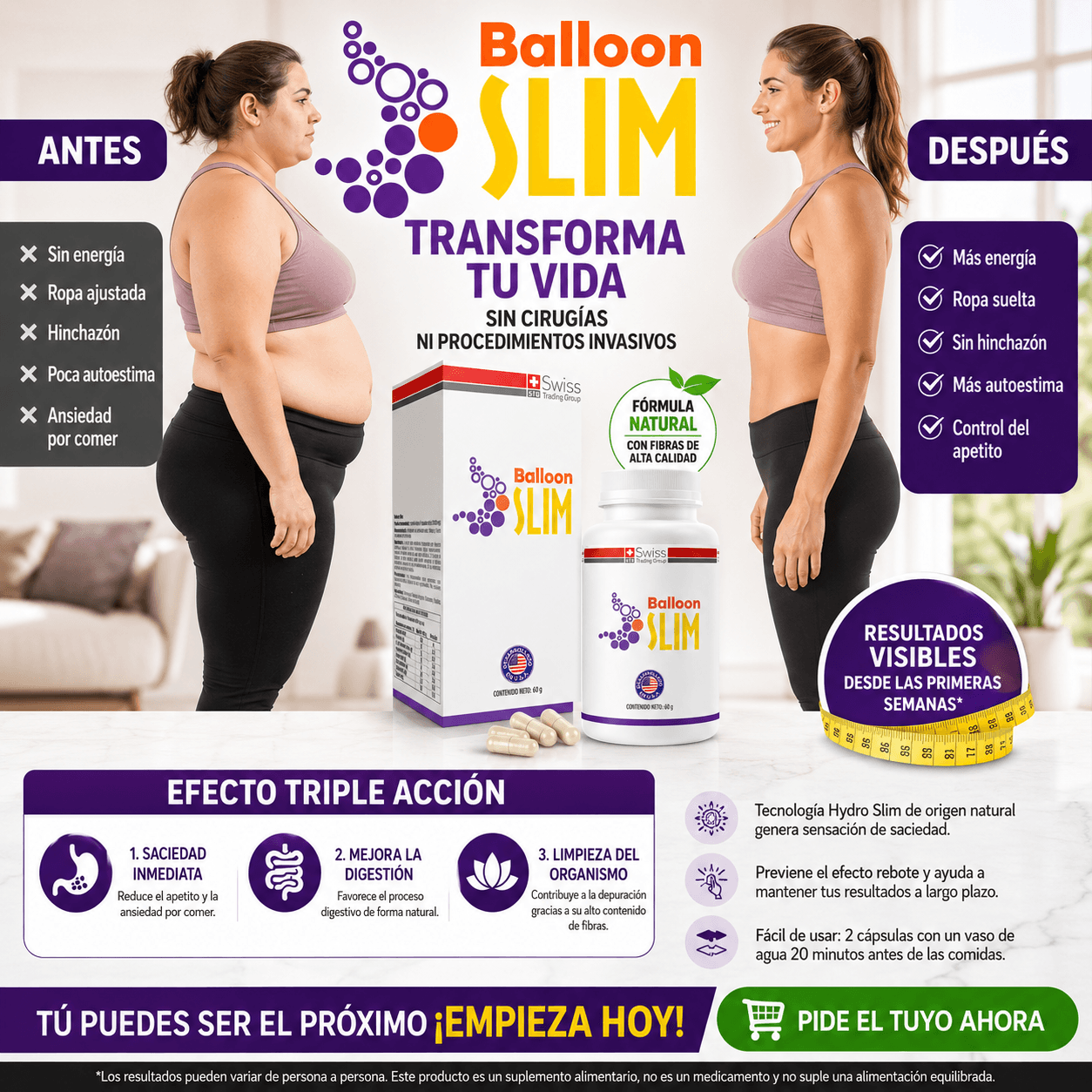Pierde Peso sin Cirugías ni Ejercicios con Balloon Slim