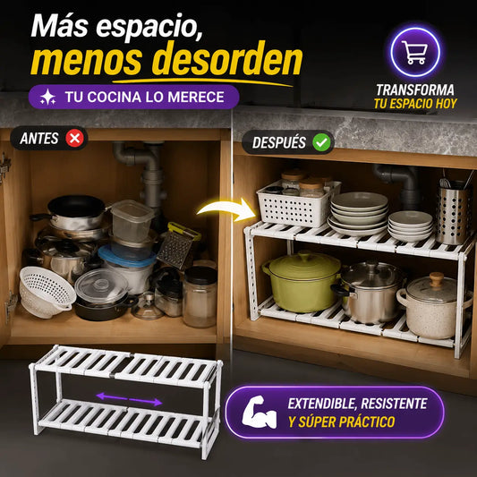 Organizador Doble de Acero Inoxidable