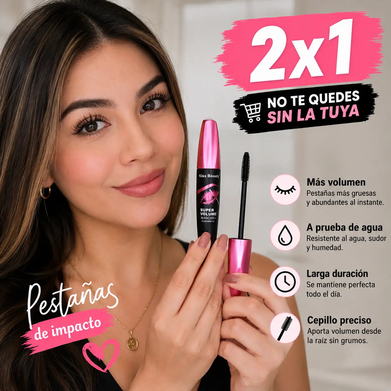 Mascara de pestaña super volumen 2 X 1