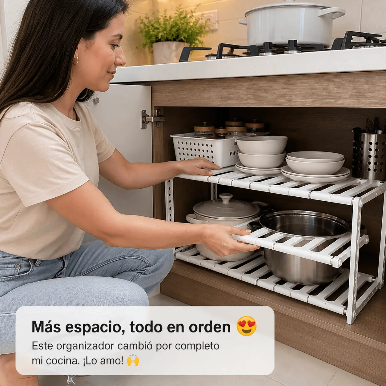Organizador Doble de Acero Inoxidable