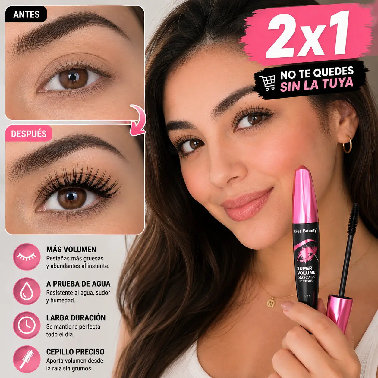 Mascara de pestaña super volumen 2 X 1
