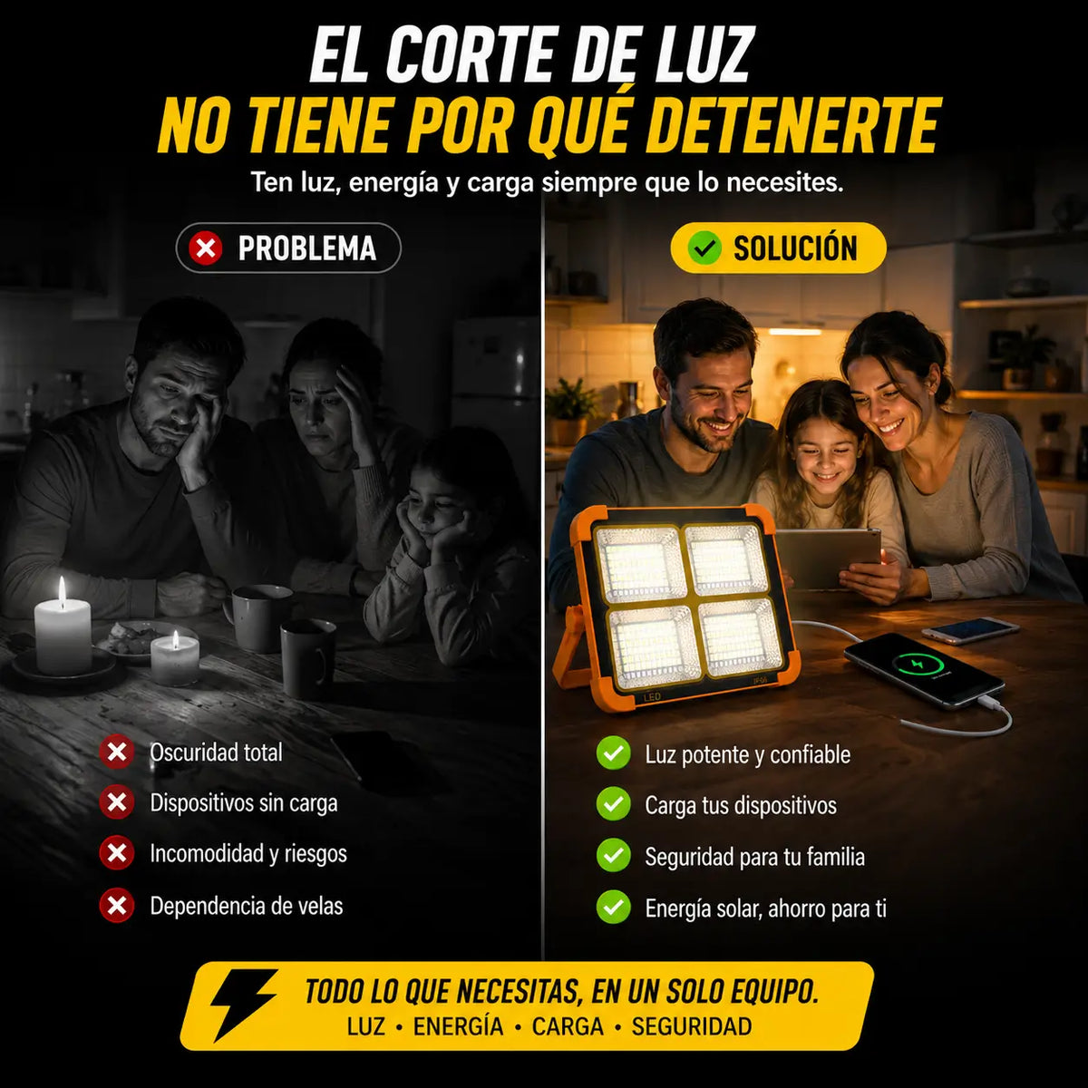 Foco Solar Cargador USB